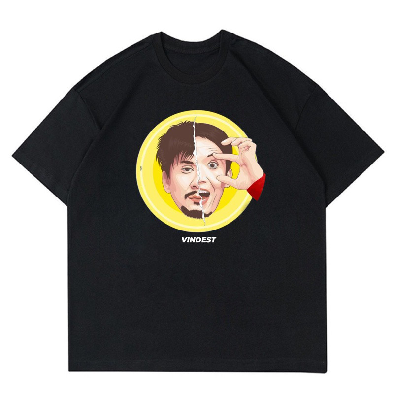 KAOS VINDEST VINCENT DESTA | KOMEDIAN | TONIGHT SHOW | T-SHIRT BLACK EDITION | BAJU PRIA WANITA