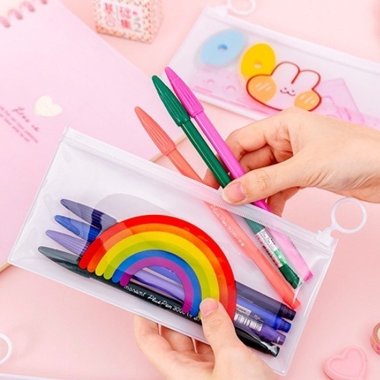 

RN Tempat Pensil Zipper Transparan Lucu Motif Korea / Zipper Bag / Pouch Mini