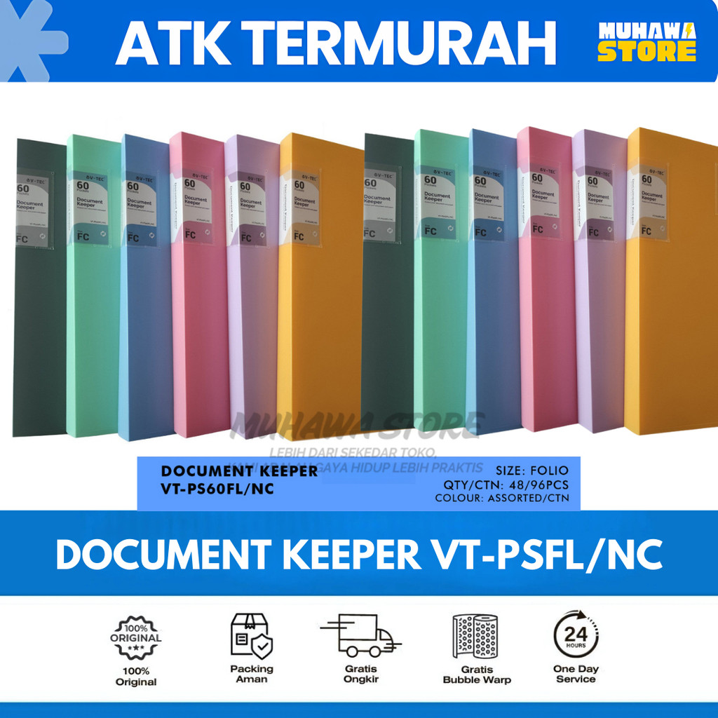 

V-TEC Document Keeper Folio 20, 40, 60 LEMBAR Folder Organizer