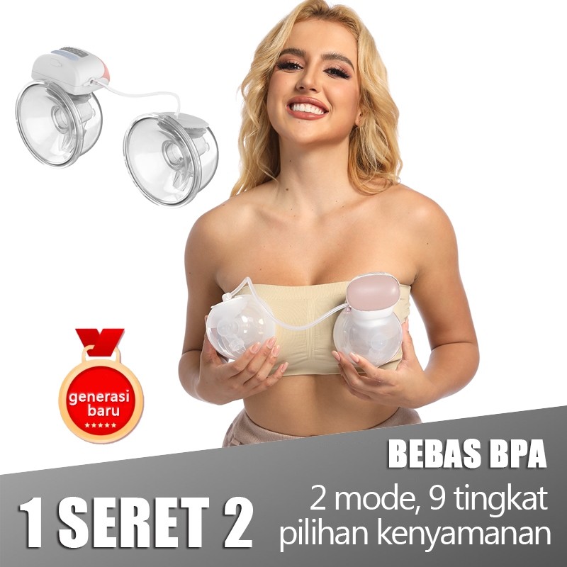 Pompa ASI Otomatis Tanpa Rasa Sakit Bebas Genggam Pengisian Daya USB Dapat Digunakan Di Kedua Sisi S