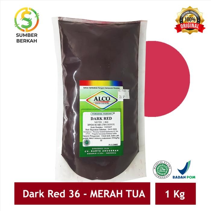

Pewarna Makanan Kue Bubuk ALCO mixing colour 1 Kg - DARK RED 36