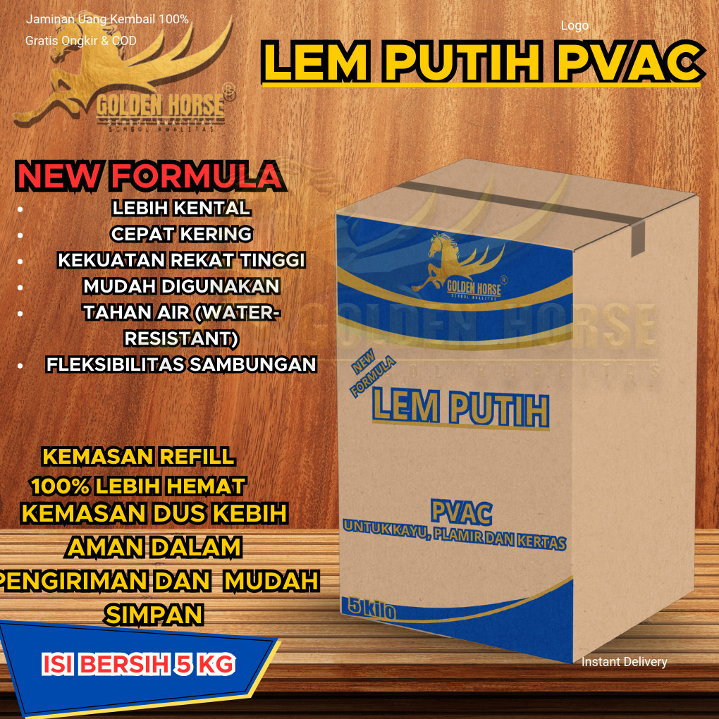 Lem Putih pvac 5 kilo - golden horse