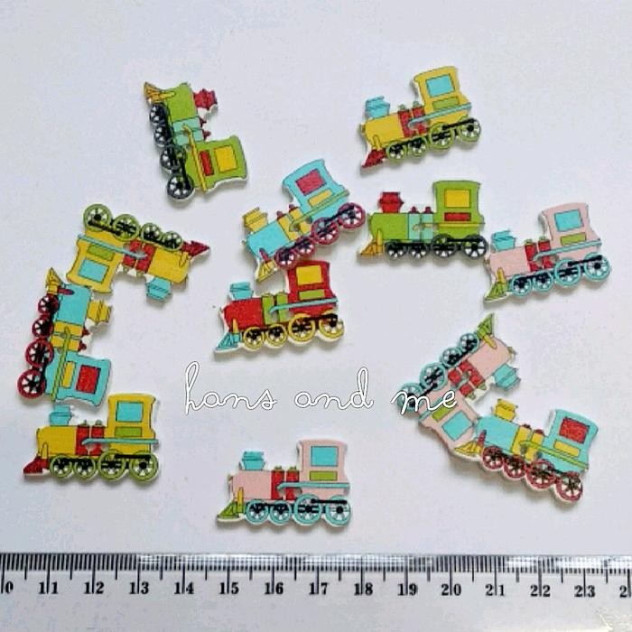 Kancing Kayu Lokomotif Kereta Api