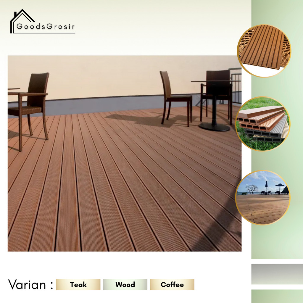 Goods Decking WPC Outdoor Square | Lantai Kayu Kolam Renang Teras | WPC Flooring Lantai Motif Kayu |