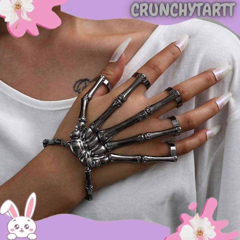 COD GETE gelang cincin tangan claw skull skeleton tengkorak silver gold ghost aksesoris cosplay hall