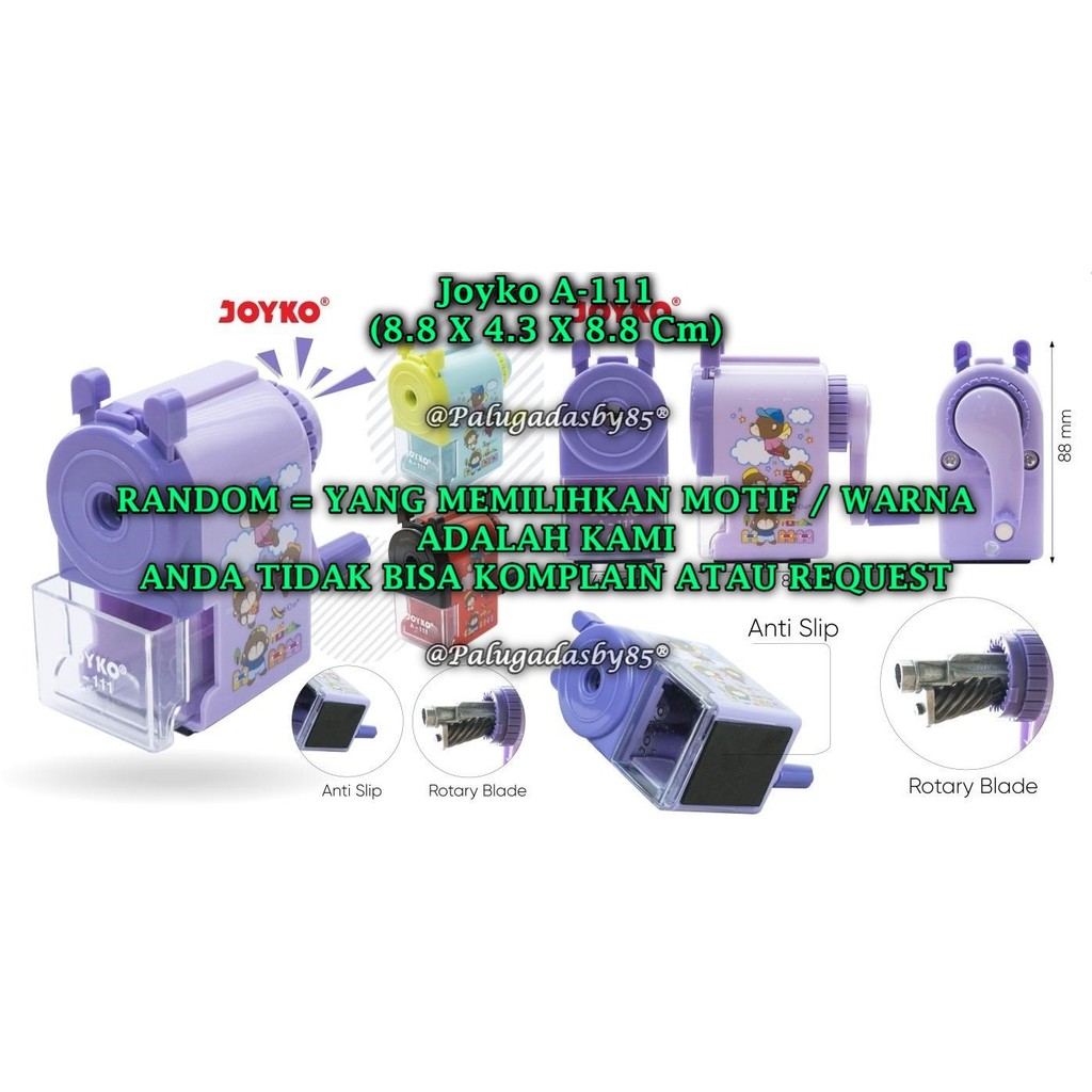 

(1 Biji) GROSIR Rautan Meja Putar JOYKO A-111 Sharpener Rautan Serutan Putar Joyko A-111 (1 Biji)