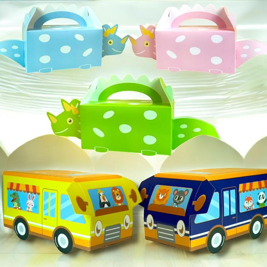 

(Delin) Kotak Kado Anak Motif Dino Uk Sedang 20x10x20cm - Bus Mobil - Kotak Snack Ulang Tahun Kotak Kado Anak Kotak Ulang Tahun Anak Cowok Cewekdengan Hangtag