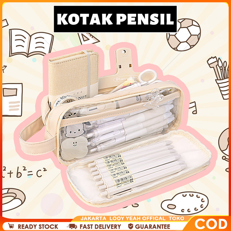

Al Tempat Pensil Pencil Case Large Capacity Transparan Kantong Kotak Pensil Lucu-Hadiah Musim