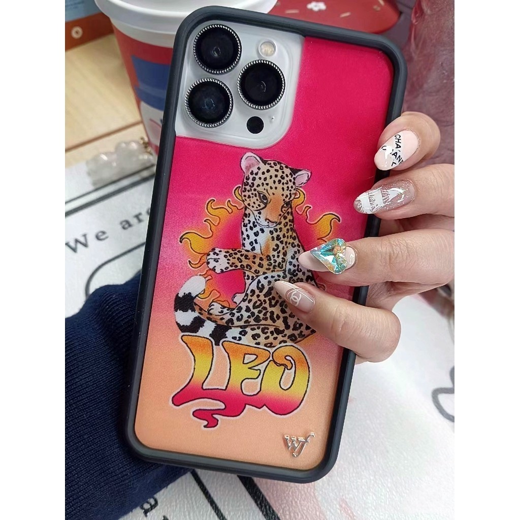 ū Wildflower leopard Leo wf Phone Case For iPhone 15 14 Plus 12 13 Pro Max Acrylic Hard Casing Shock