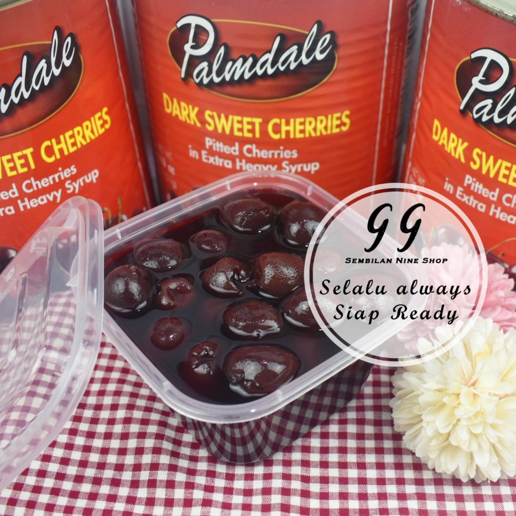 

PALMDALE 500 GRAM DARK SWEET CHERRY Pitted CHERIES In Heavy Syrup CERI HITAM