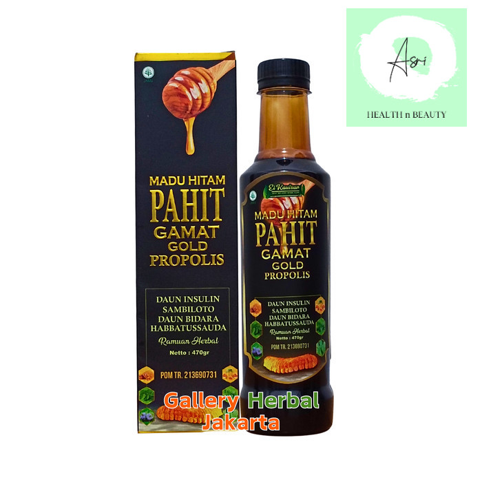 

Madu Hitam Pahit Gamat Gold Propolis El Kautsar 470gram