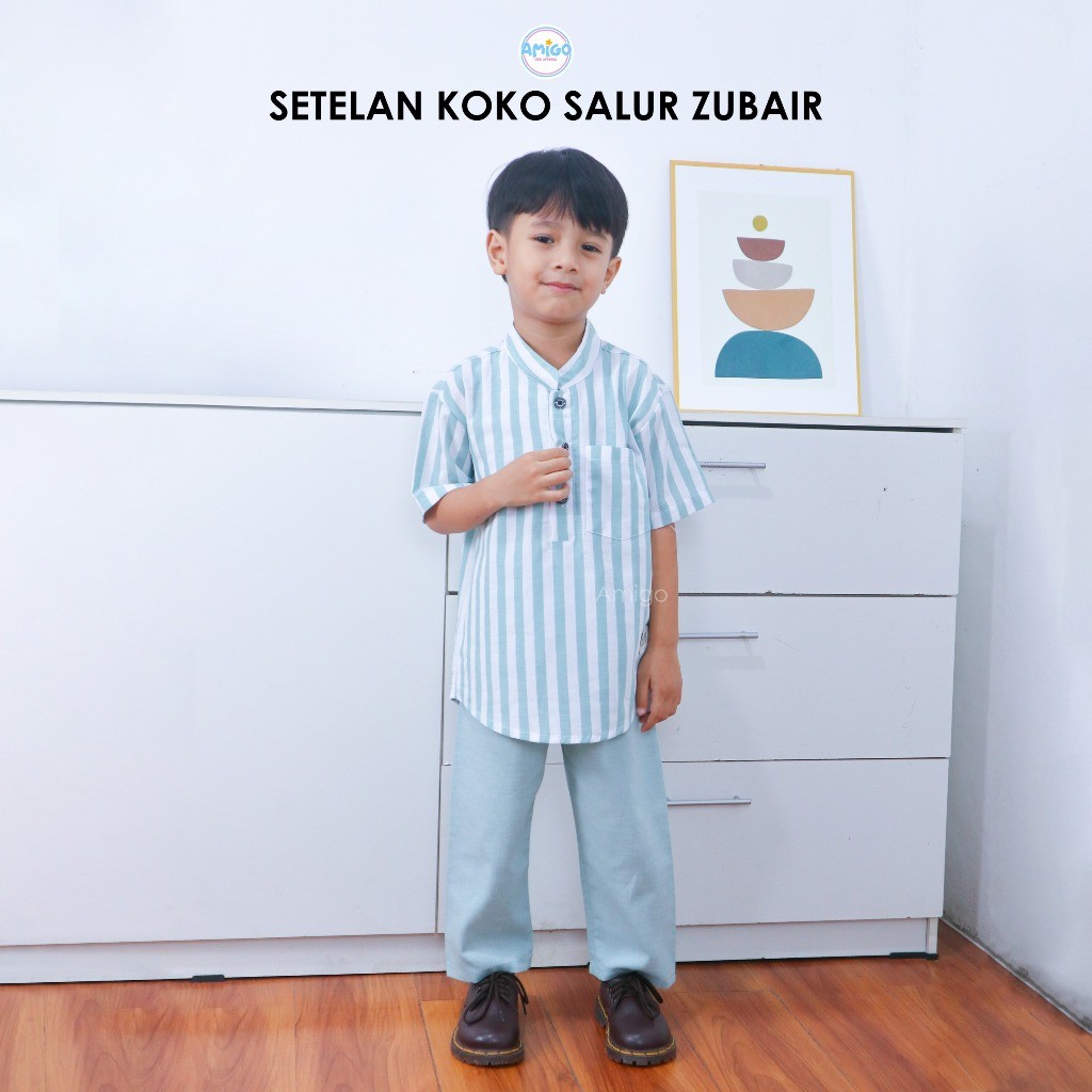 Setelan Koko Anak Koko Zubair I Setelan Koko Salur Anak Zubair Kidzrepublic 3-10 Tahun