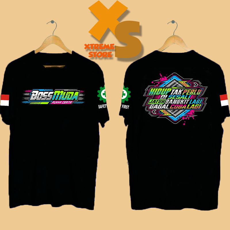 // KAOS DISTRO PRIA BOSS MUDA PUNYA CERITA JATUH BANGKIT LAGI GAGAL COBA LAGI  // XTREME-STORE