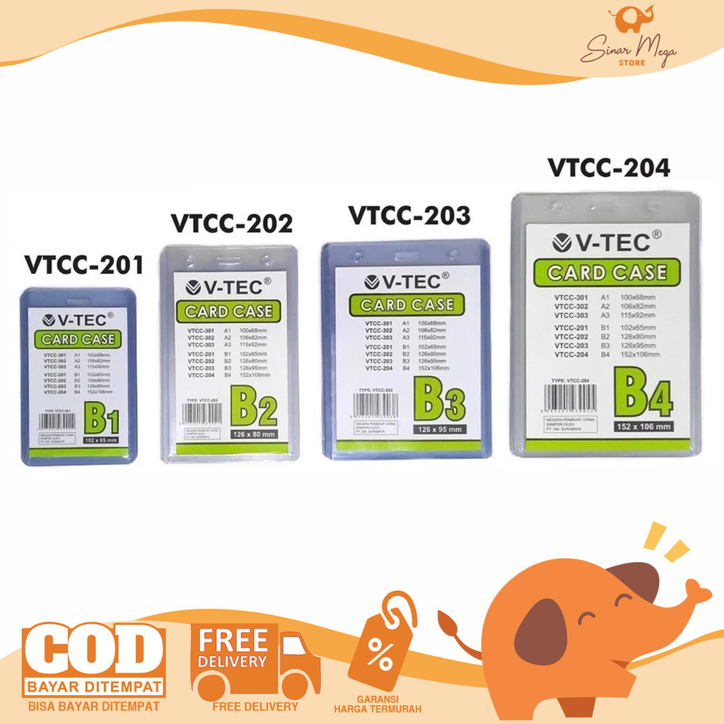 

VTEC ID Card Case POTRAIT B1 / B2 / B3 / B4 DIJUAL PAK - Name Tag Mika Bening Isi 20 Murah
