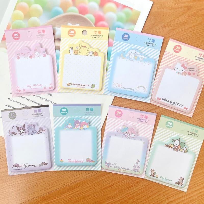 

32pcs/lot Kuromi Melody Memo Pad Sanrio Cinnamoroll Little Twin Stars Sticky Note Notepad Planner Sticker Post School Supplies