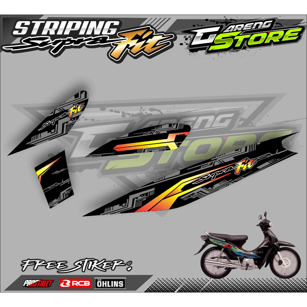 STRIPING VARIASI HONDA SUPRA FIT OLD / STICKER LIST VARIASI SUPRA FIT LAMA