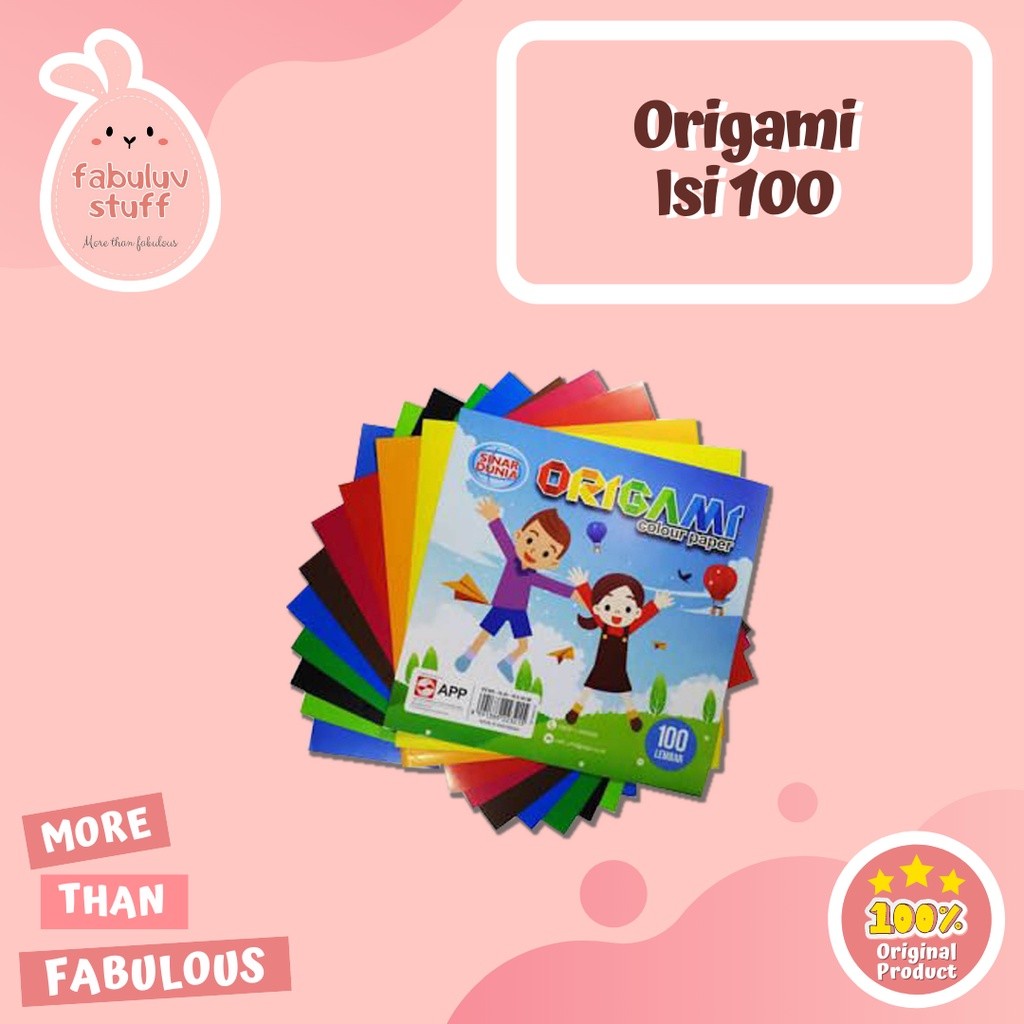 

ATK ~ Origami Paper 1 Muka ( isi 100 ) Besar Kecil / Kertas Lipat / Kertas Warna warni 16 12