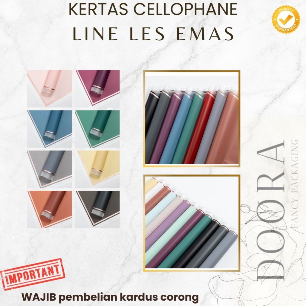

Kertas Cellophane Buket Bunga Line Les Emas [20lembar]