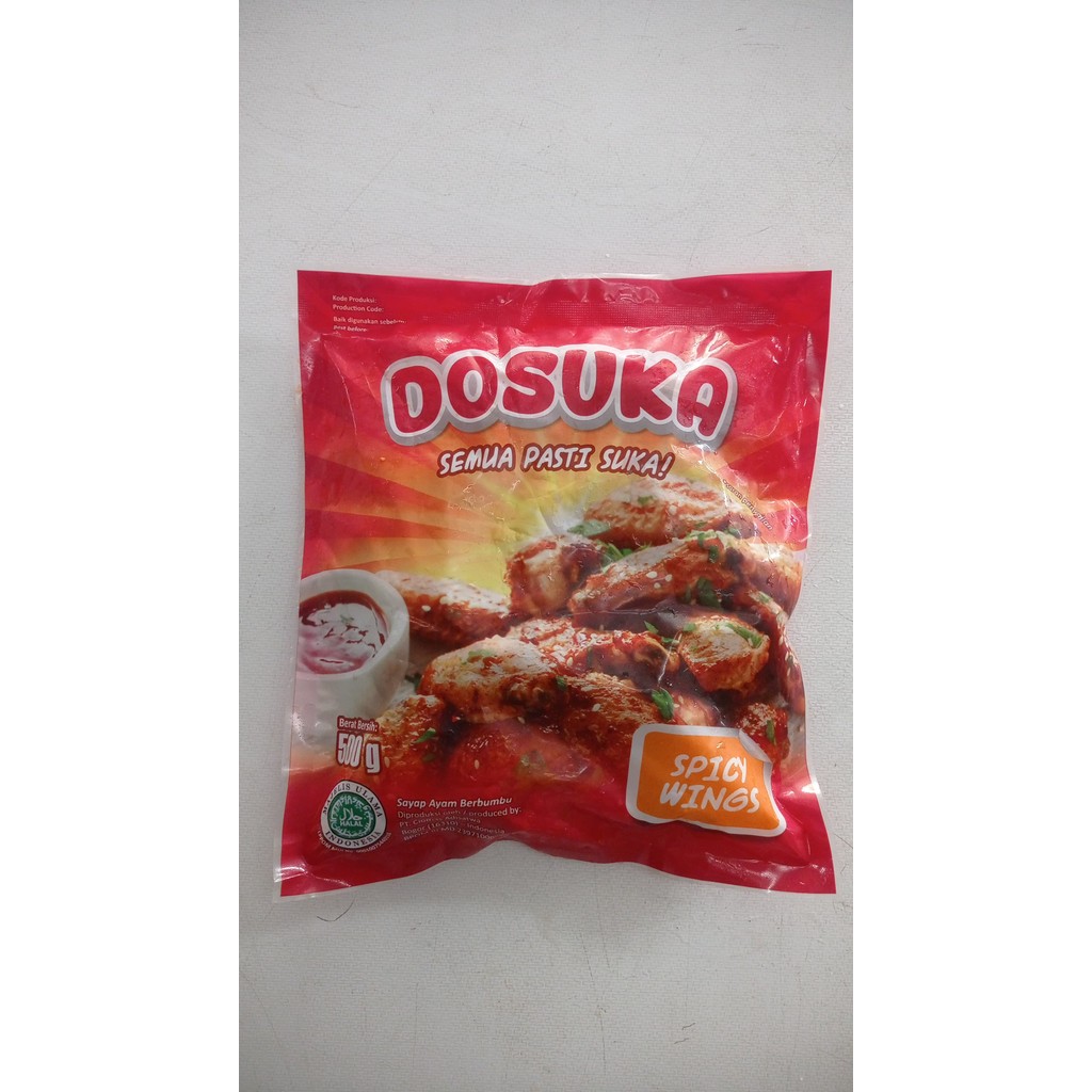 

Dosuka Spicy Wings 500 Gram Sayap Ayam - Bumbu Pedas