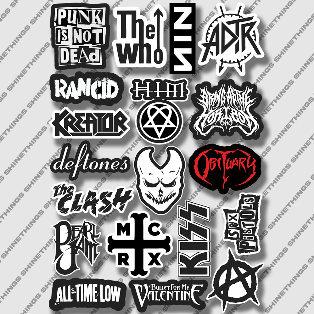 

Sticker band metal deftones ADTR || Stiker BMTH untuk helm case hp laptop