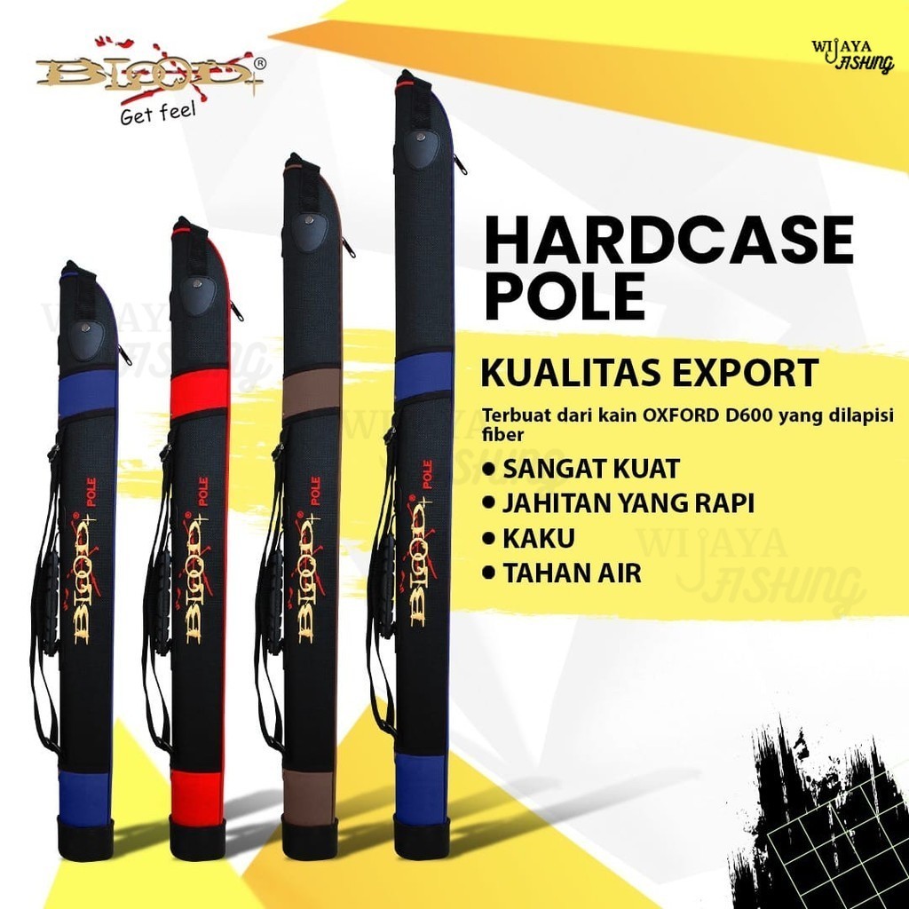 Tas Joran Pancing Blood HARDCASE POLE Tas Mancing Kaku untuk Rod Tegek Kaku bisa berdiri Anti Air Wa