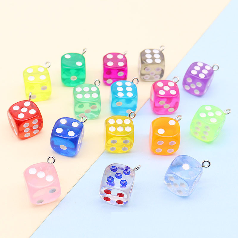 1 Pcs Charm Akrilik Resin - DADU CLASSIC DICE CLEAR