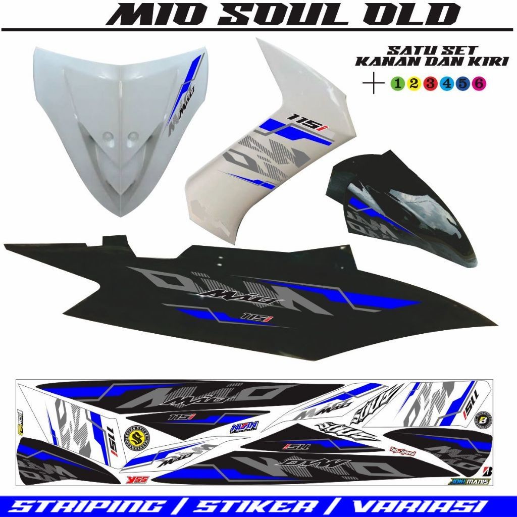 lis simple STRIPING VARIASI MOTOR MIO SOUL OLD / VARIASI MIO SOUL LAMA / STIKER MOTOR MIO SOUL KARBU