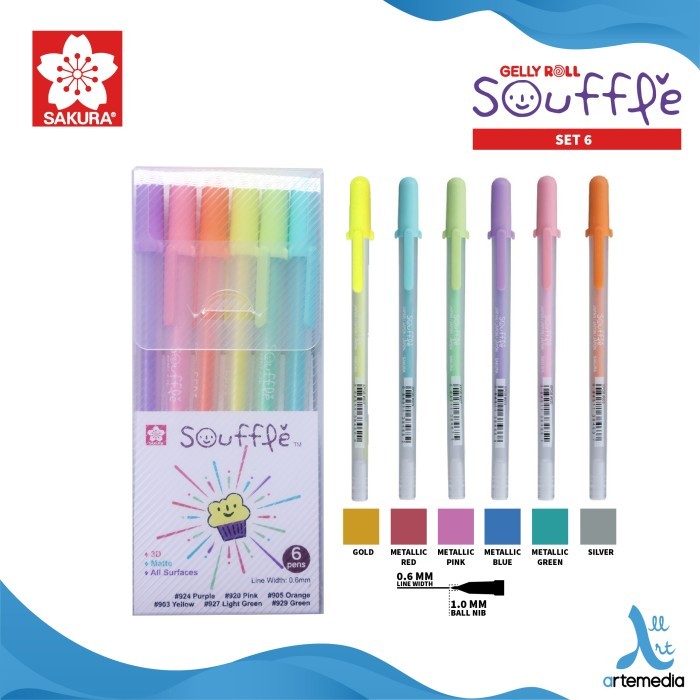 

[New]PROMO Pulpen Warna Timbul Sakura Souffle 3D Color Bolpen - SOUFFLE SET 6