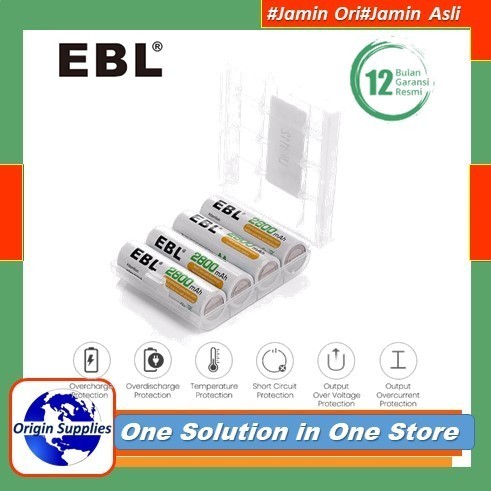 BATERAI EBL RECHARGEABLE AA 2800MAH