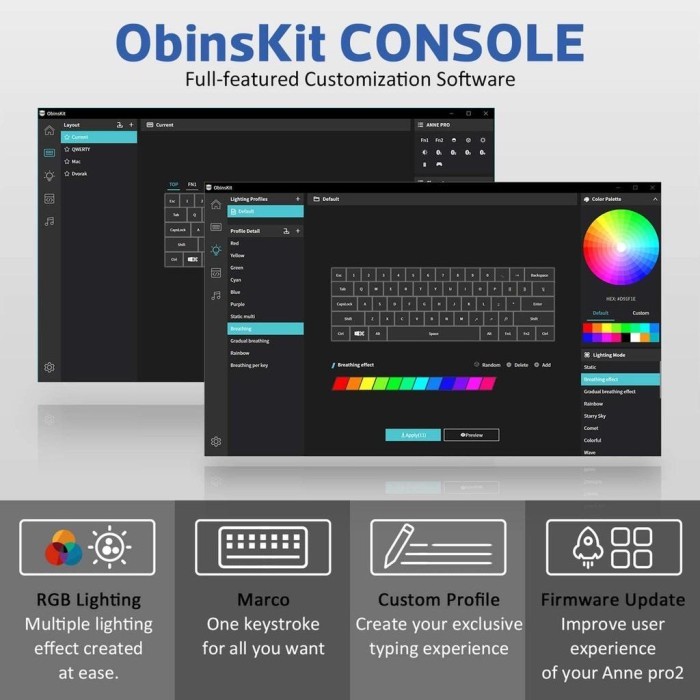 ANNE PRO 2 Wireless Bluetooth Mechanical Keyboard RGB Type C