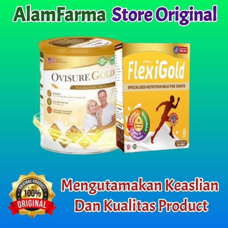 

FlexiGold® Dan Ovisure Gold Susu Tulang sendi Multi khasiat paket hemat