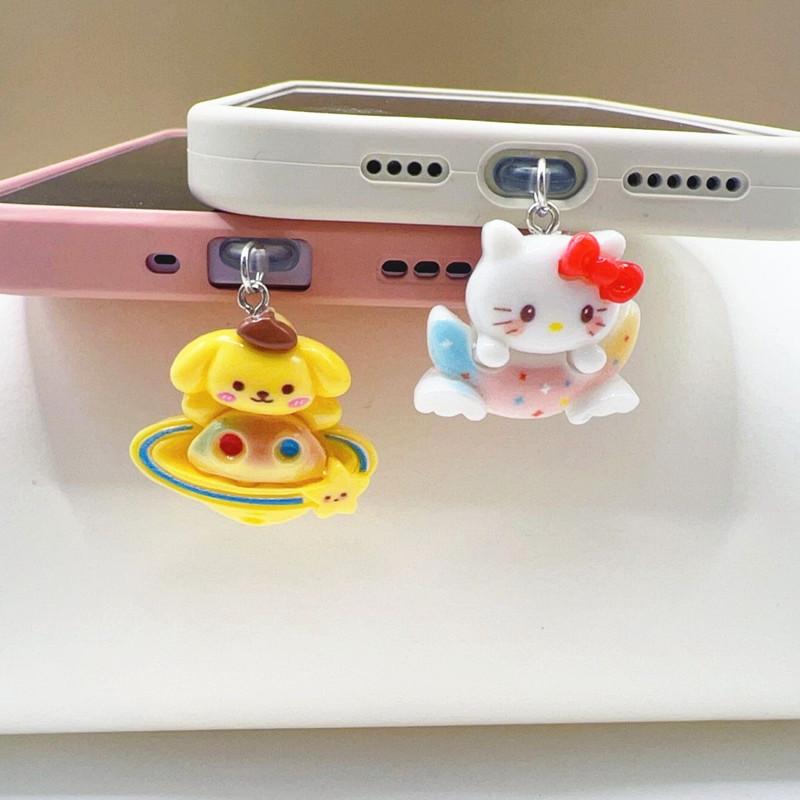 

MINISO 3D Sanrio Phone Anti-Dust Plug For iPhone Samsung Xiaomi Huawei Type C Android Charging Port Protectors Resin Dustplugs