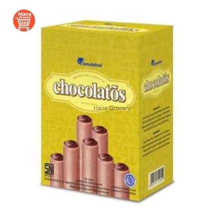 

Hans Gery Chocolatos Wafer Roll 1 dus isi 24 pcs