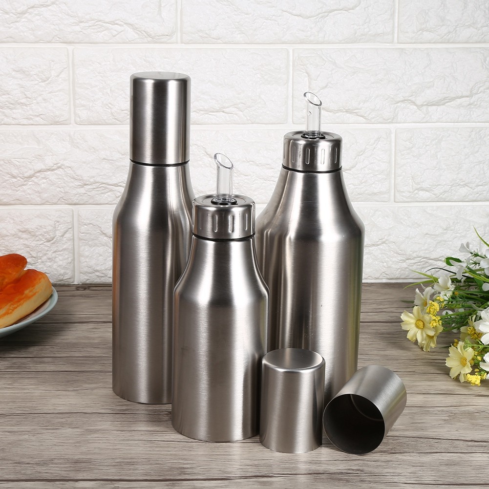 Oil Can Stainless Steel Oil Can Oil Pot Practical 304 Stainless Steel Oil Pot Can Drizzling Vinegar 