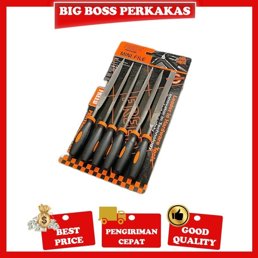 FREED Kikir Set Mini 6 Pcs - Kikir Besi Kayu