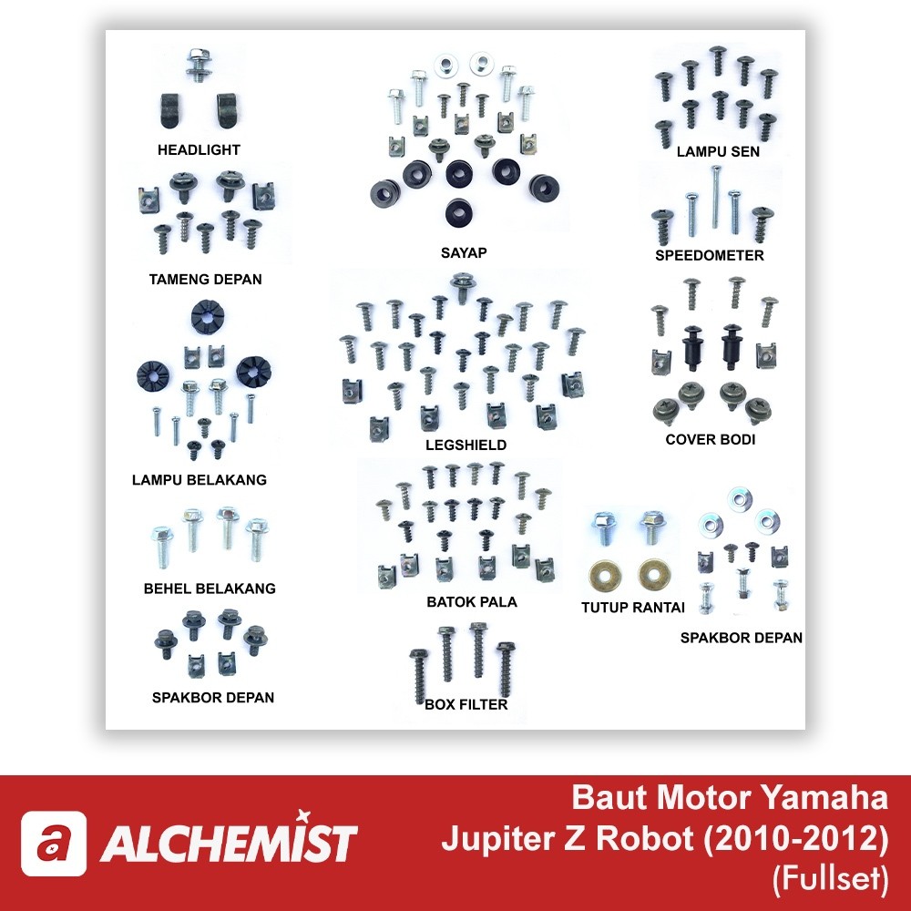 COD / Promo / Diskon / Baut Jupiter Z Robot Full Set / Baud Yamaha Jupiter Z Robot Full Body /  Baut