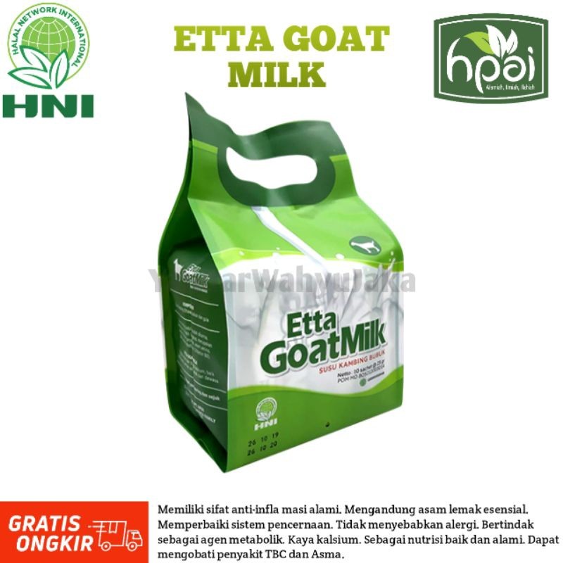 

(Bisa COD) ETTA GOAT MILK Susu Kesehatan (HPAI)