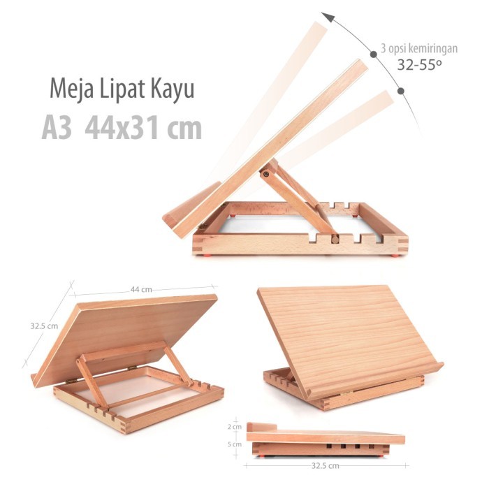 

Meja Gambar Lipat Arsitek A3 A2 Ergonomic Adjustable Atur Kemiringan - A3