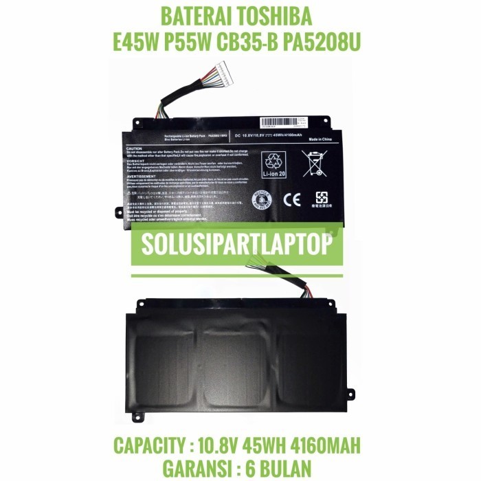BATERAI TOSHIBA E45W P55W PA5208U CB35 B3340 B3330 E45W P55 BLACK