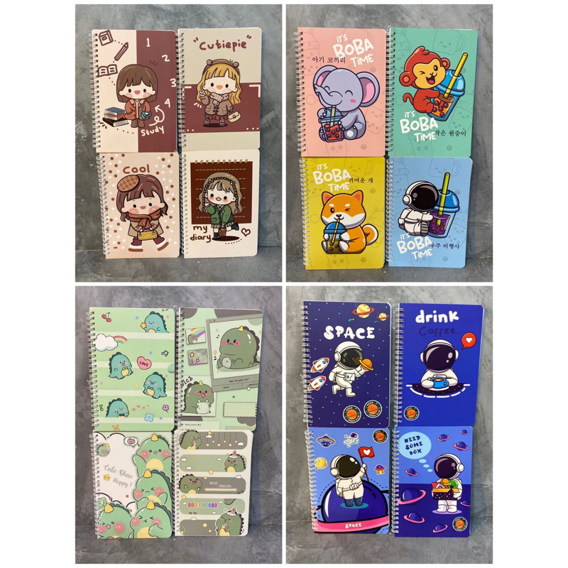 

(wk acc ) NOTEBOOK KARAKTER A5 motif astronot animal dino