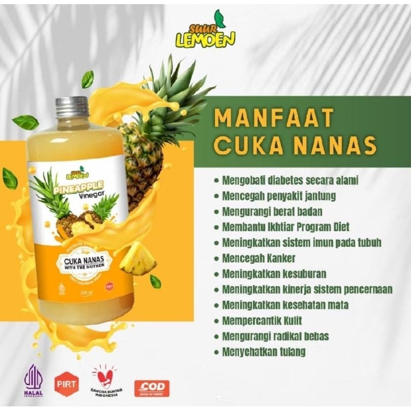 

CUKA NANAS ORGANIK 250 ML TANPA CAMPURAN PINEAPPLE CIDER VINEGAR 250 ML