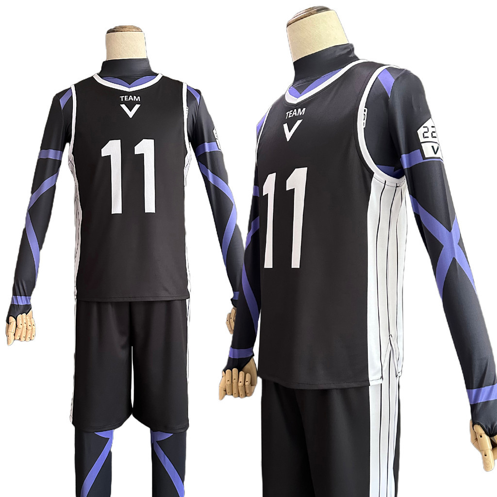 HOLOUN Blue Lock Anime Reo Mikage Nagi Cosplay Costume Wig Black Jersey Football Training Uniform Ro