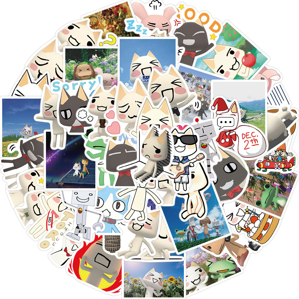 

50PCS Cartoon Toro Inoue Cat Stickers Cute Decals DIY Bike Travel Luggage Guitar Laptop Waterproof Graffiti Sticker Kids Toy