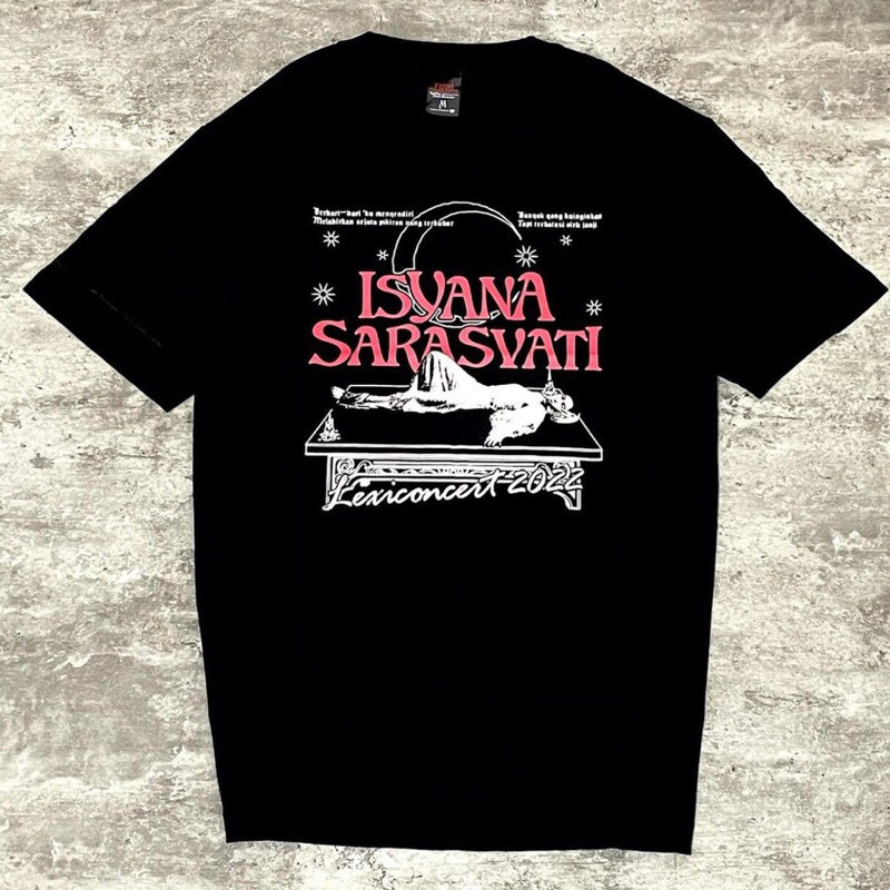 Tshirt ISYANA SARASVATI - LEXICONCERT SEMARANG Black Cotton Combad 24s Tebal