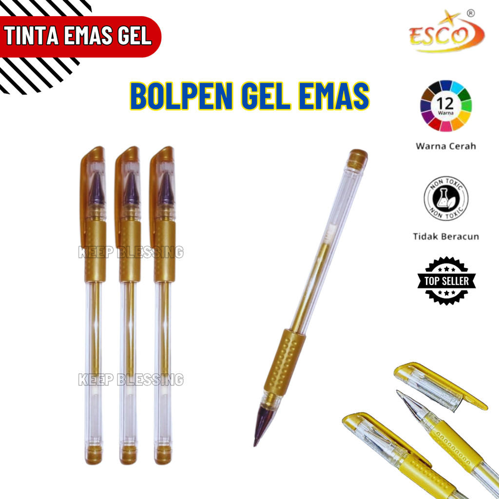 

1 Set (6 pcs) Pulpen Warna / Tinta Emas / Pulpen Emas 0.8mm / Bolpen Gel / Colour Gel Pen Samoyed / Duta Gemilang