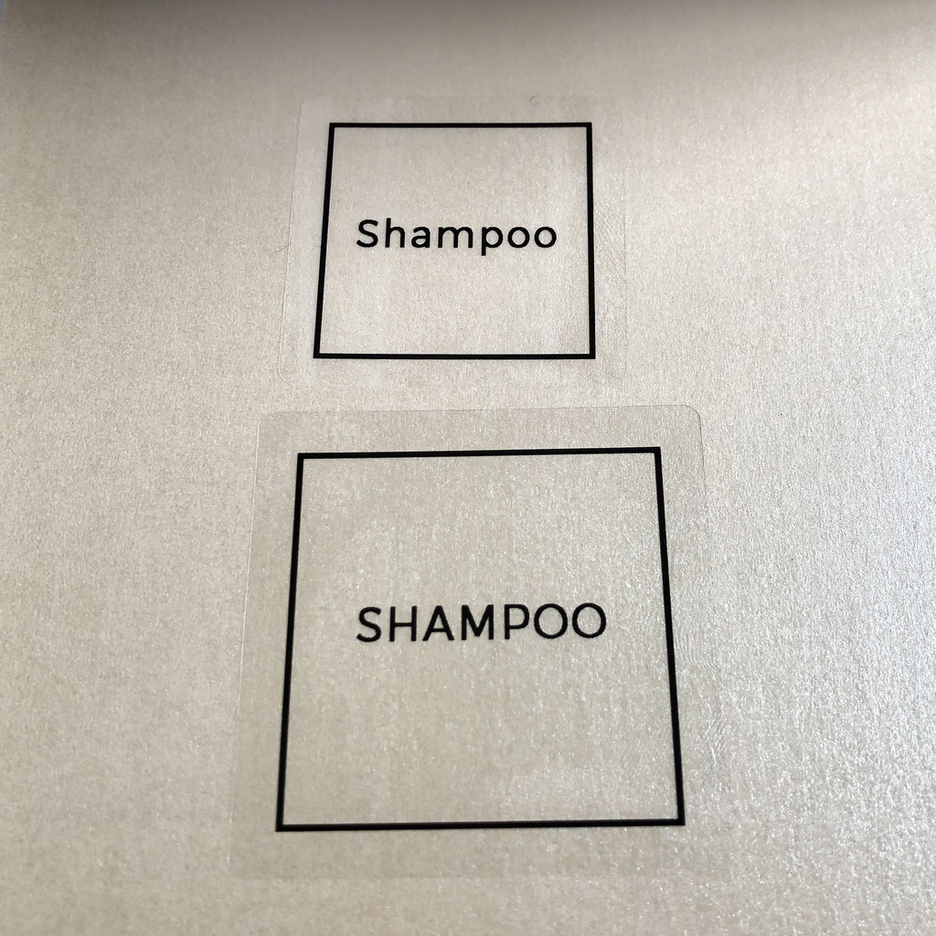 

Personalized 4х4cm Square Transparent stickers Custom shampoo labels