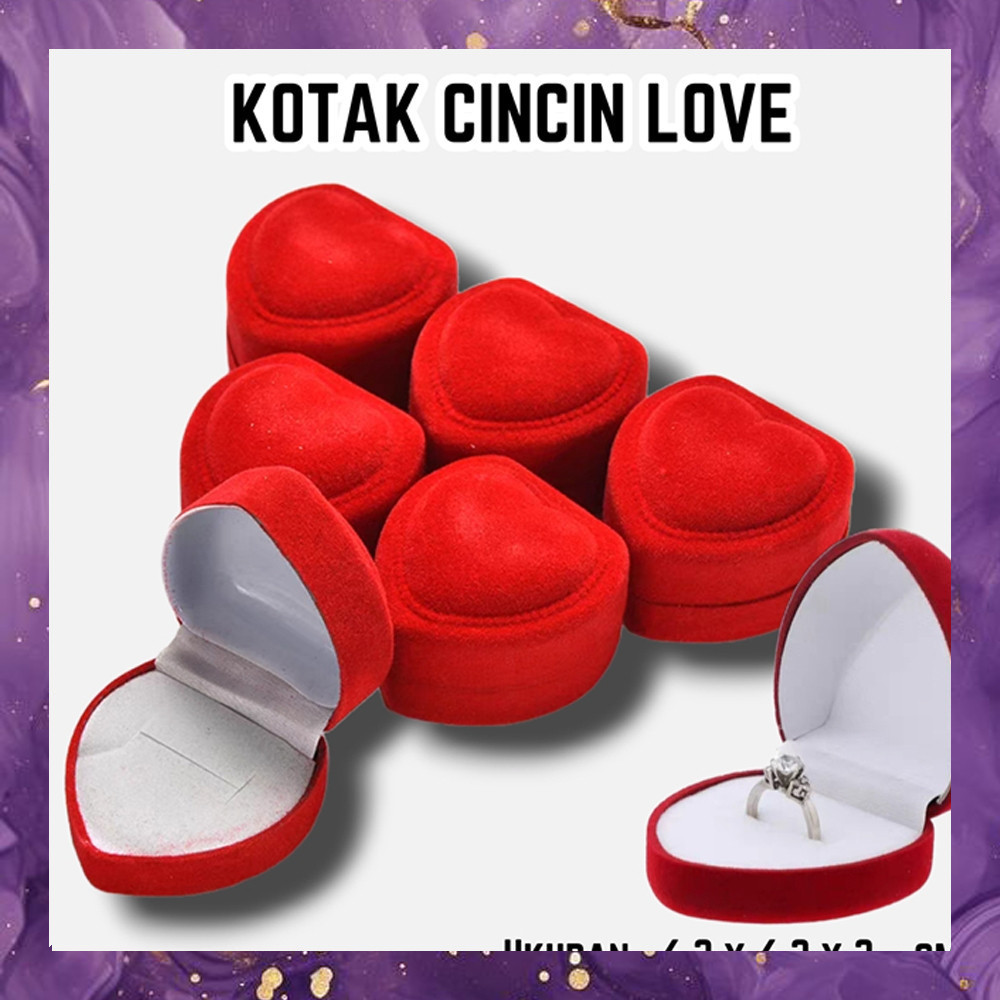 (SBA) Kotak Cincin MODEL LOVE Hati Tempat Cincin Tunangan Lamaran Nikah Wadah Box KP0525A0