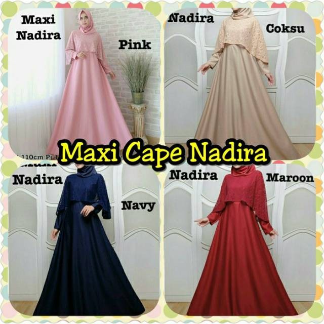 COD New Promo Gamis Lebaran 2025 - Maxi Cape Nadira dan Gamis Maxi Cape Bordir Nagita