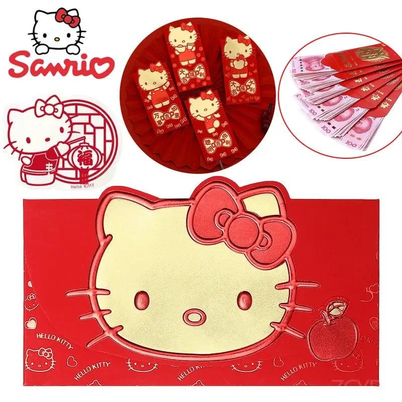 

12pcs Sanrio Hello Kitty Chinese New Year Red Packet Cute Animation Spring Festival Red Envelopes Kids Lucky Money Wedding Gift