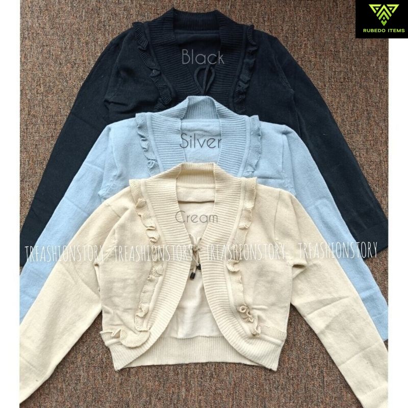 Bolero Nikita Knit Crop Atasan Wanita Tali Rajut Pendek